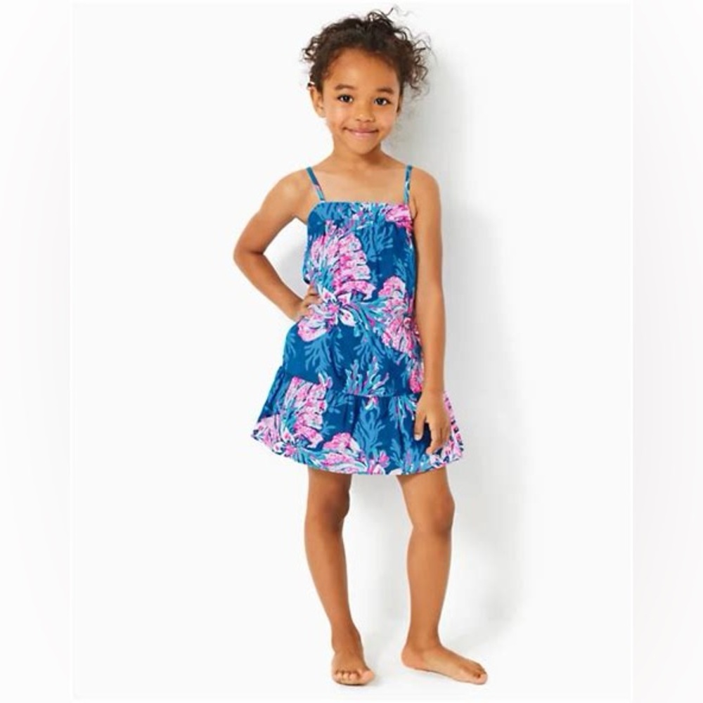 NWT Lilly Pulitzer Girl's Mini Alessia Floral Shift Dress Size XL